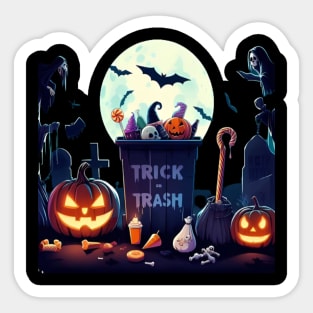 trick or trash Sticker